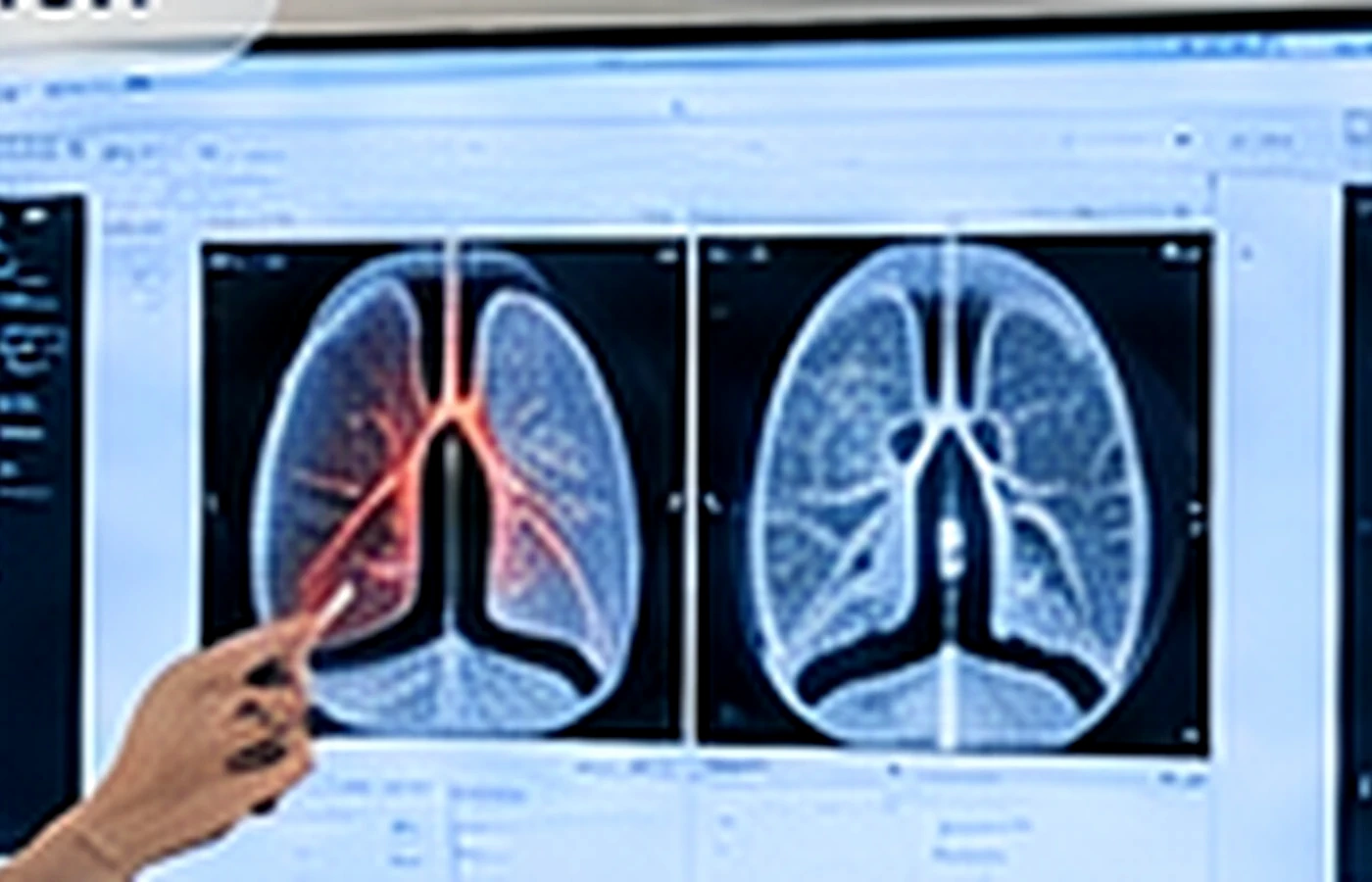 Specialist discussing imaging and treatment options with an international patient